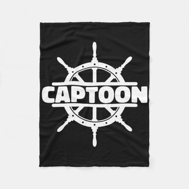 Pontoon Boat Captoon Boating Pontoon Captain  Fleece Blanket (Front)