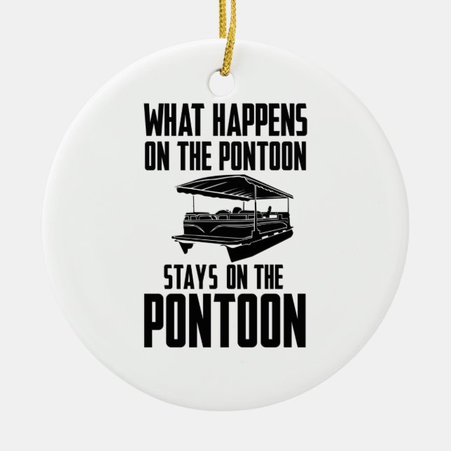 Pontoon Boat Ceramic Tree Decoration (Front)