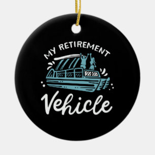 Pontoon Boat - My Retirement Vehicle Ceramic Tree Decoration