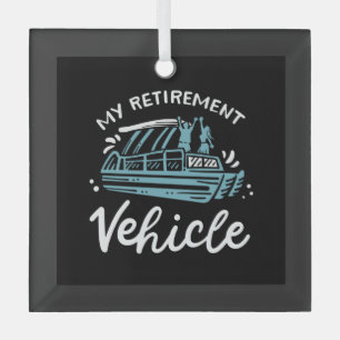 Pontoon Boat - My Retirement Vehicle Glass Tree Decoration