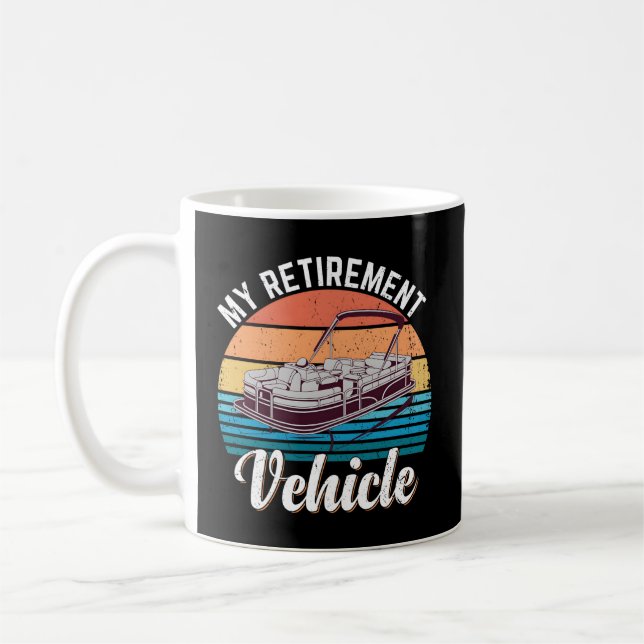 Pontoon Boat My Retiret Vehicle Pontoon Captain Coffee Mug (Left)