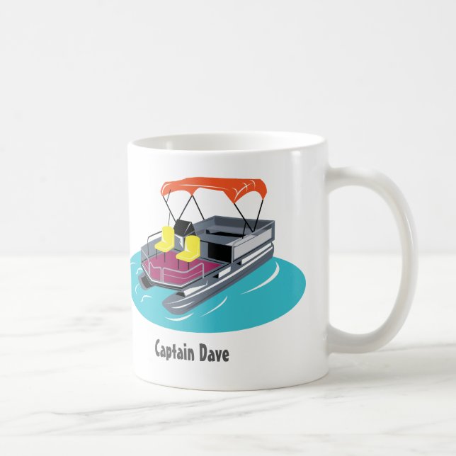 Pontoon Boat Personalised Coffee Mug (Right)
