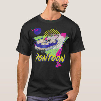 Pontoon Boat Retro 80s or 90s Vintage Boating  T-Shirt