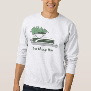 Pontoon Boat with Christmas Tree on Top
