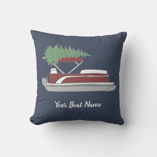Pontoon Boat with Christmas Tree on Top Cushion (Front)