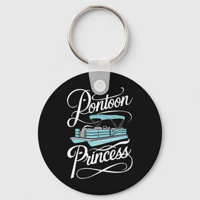 Pontoon Boat Women Boating Princess Party  Key Ring (Front)