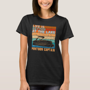 Pontoon Captain At The Lake Vintage 1 T-Shirt