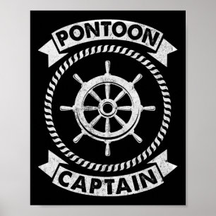 Pontoon Captain Boat Boating Gifts Men Women Novel Poster