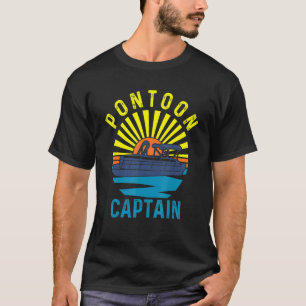 Pontoon Captain Boat Boating Lake Retro Vintage T-Shirt