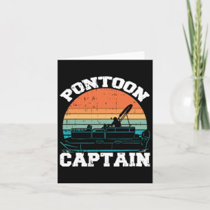 Pontoon Captain Boat Boating Retro Vintage 1  Card