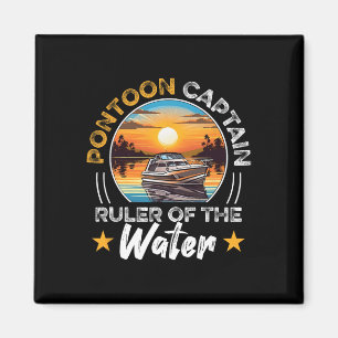 Pontoon Captain Boat Boating Retro Vintage Magnet