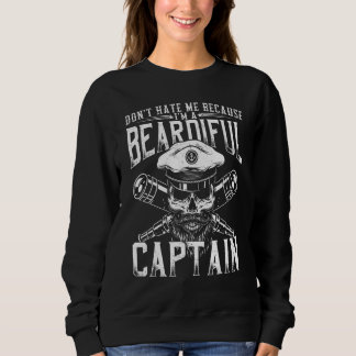 Pontoon Captain Boat Lifestyle Beardiful Captain P Sweatshirt