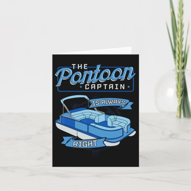 Pontoon Captain Boat Sailboat Boating Yacht Pontoo Card (Front)