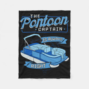 Pontoon Captain Boat Sailboat Boating Yacht Pontoo Fleece Blanket