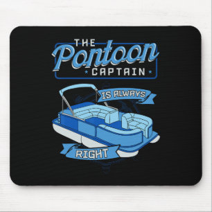 Pontoon Captain Boat Sailboat Boating Yacht Pontoo Mouse Mat