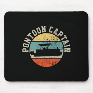 Pontoon Captain Boating Retro Gift  Mouse Mat