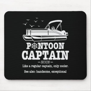 Pontoon Captain Definition Boat Life Funny Boating Mouse Mat