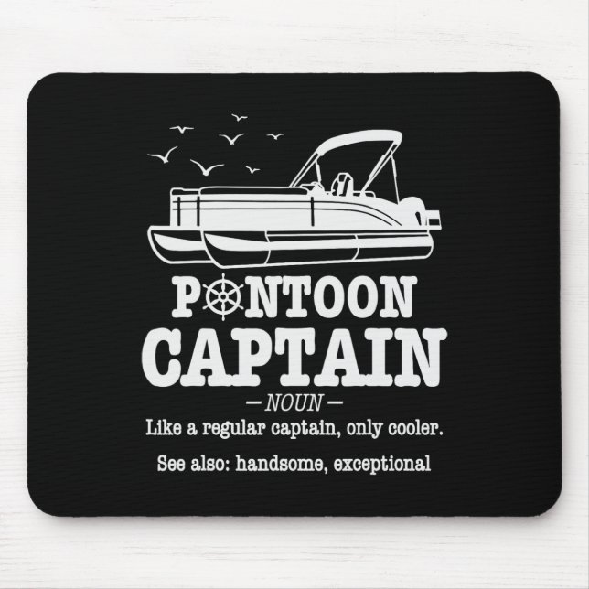 Pontoon Captain Definition Boat Life Funny Boating Mouse Mat (Front)