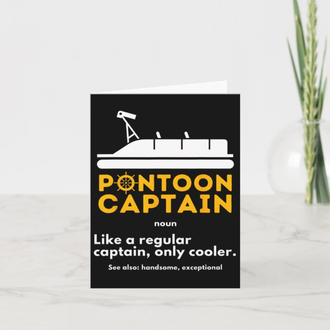 Pontoon Captain Definition - Funny Boat Pontooning Card (Front)