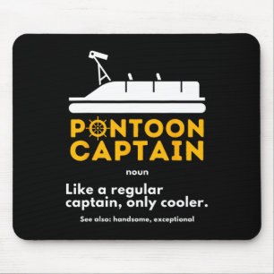 Pontoon Captain Definition - Funny Boat Pontooning Mouse Mat