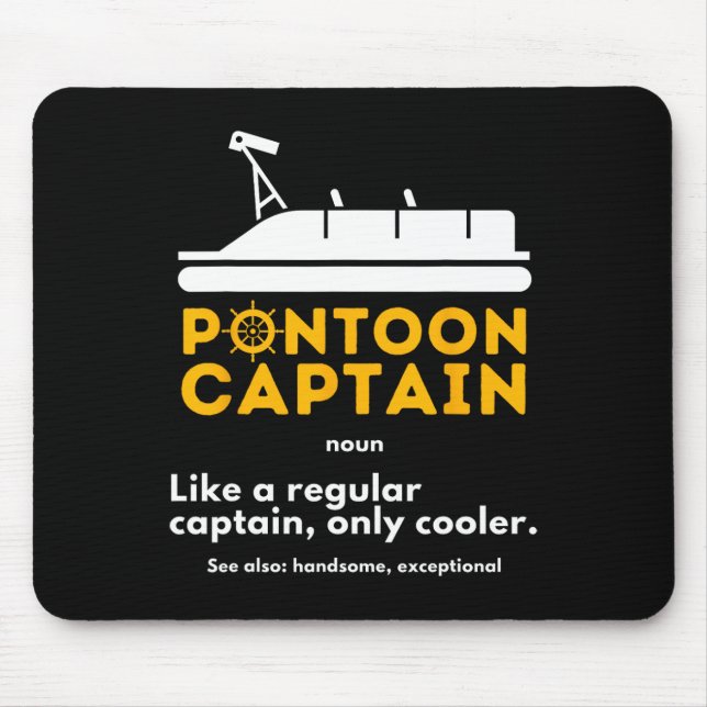 Pontoon Captain Definition - Funny Boat Pontooning Mouse Mat (Front)