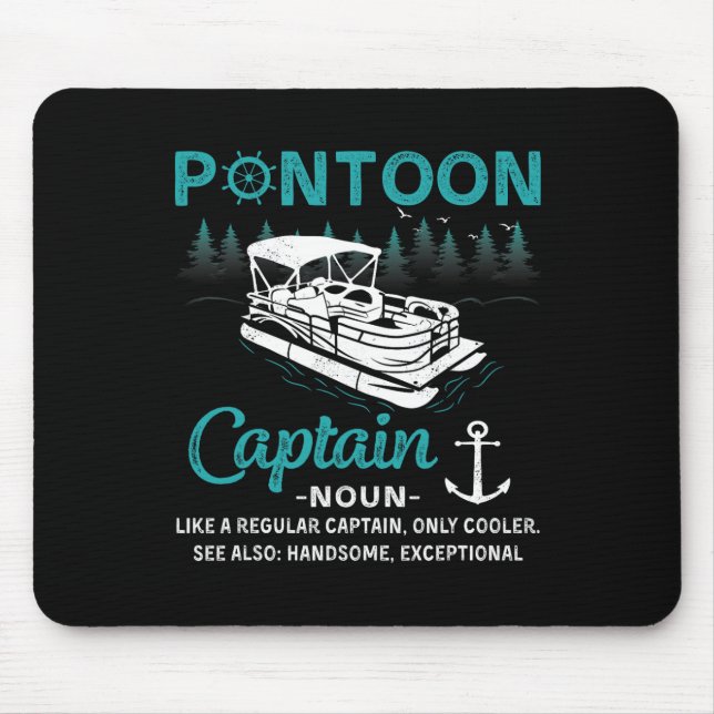 Pontoon Captain Definition Funny Pontoon Boat Boat Mouse Mat (Front)