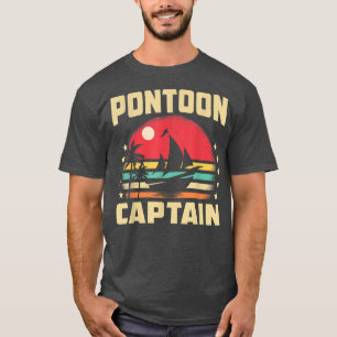 Pontoon Captain Funny Boat Driving Vintage Men Wo T-Shirt