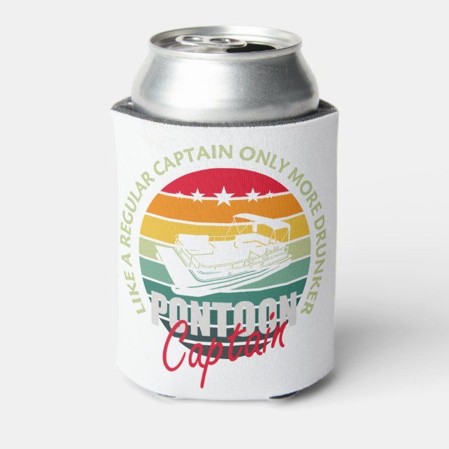 Pontoon Captain Gift Regular Captain Only More Dru Can Cooler (Can Back)