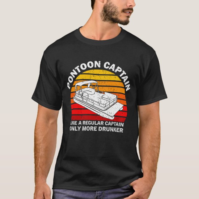 Pontoon Captain Like A Regular Captain T-Shirt (Front)