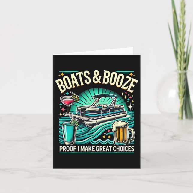 Pontoon Captain Pontoon Boat Captain Boating  Card (Front)
