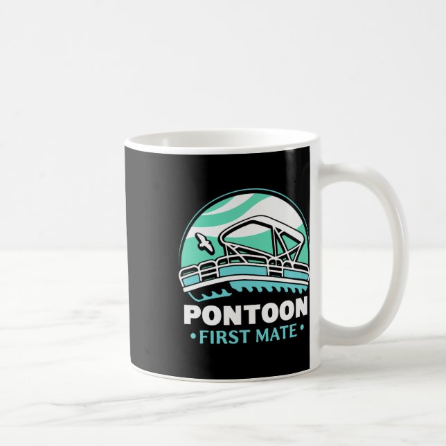 Pontoon First Mate Crew Captain Boating Lover 1  Coffee Mug (Right)