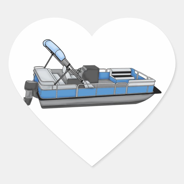 pontoon fun heart sticker (Front)