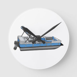 pontoon fun round clock