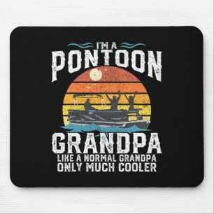 Pontoon Grandpa Captain Retro Funny Boating Father Mouse Mat
