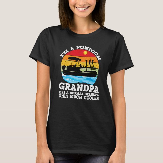 Pontoon Grandpa Pontoon Captain Lake Boating Lake  T-Shirt (Front)