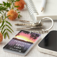 Pontoon Keys Lake Sunset Custom Keychain
