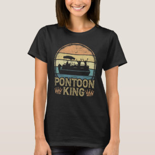 Pontoon Motor Boat Captain Lake Vintage Retro Pont T-Shirt