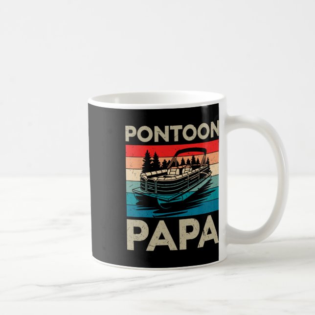 Pontoon Papa Recto Boat Captain Pontoon Owner Dad  Coffee Mug (Right)