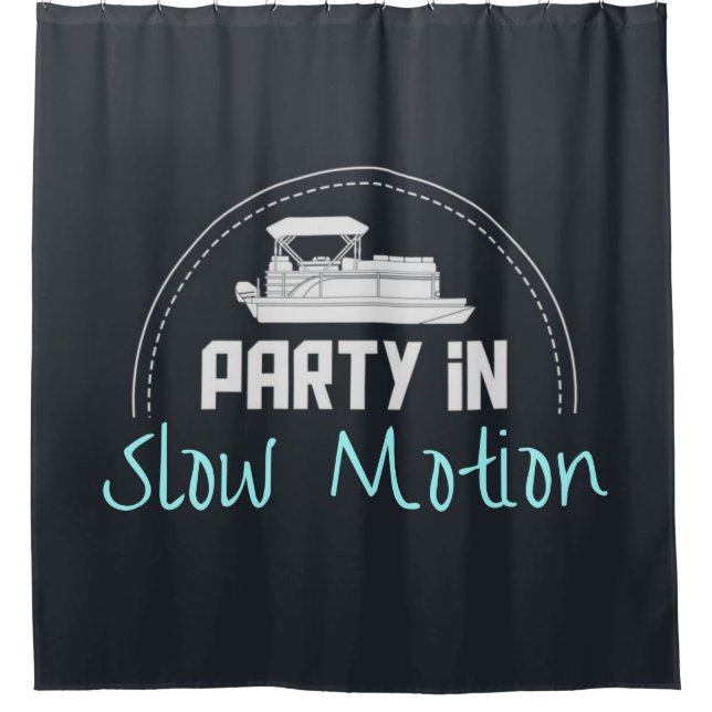 Pontoon Party in slow motion Shower Curtain (Front)