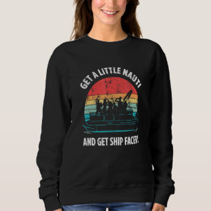Pontoon Party Vrew Retro Sunset Houseboat Sweatshirt