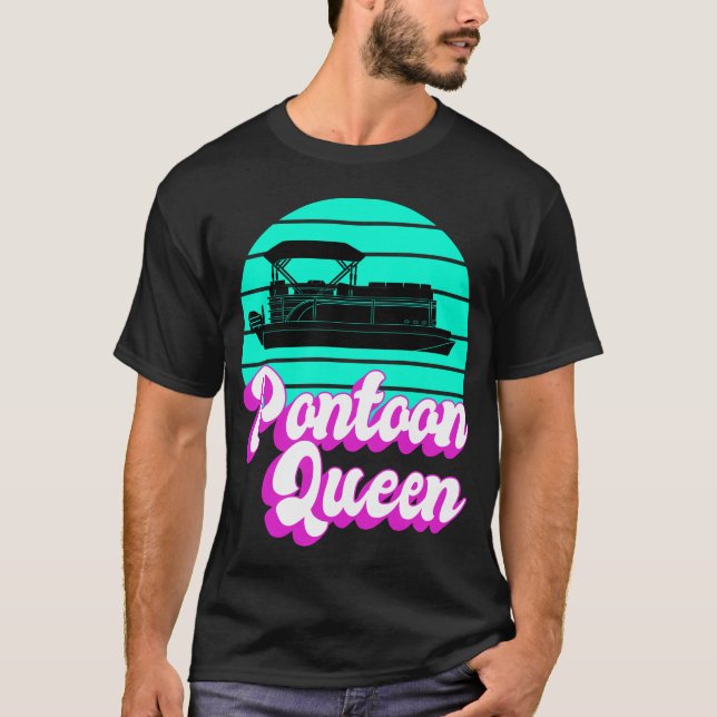 Pontoon Queen Boat Captain Gift Her Women T-Shirt (Front)