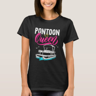 Pontoon Queen Cute Pontoon Boat Girls Women 3 T-Shirt