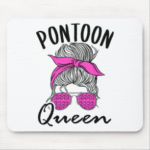 Pontoon Queen Lake Life Messy Bun Vacation Boat Li Mouse Mat