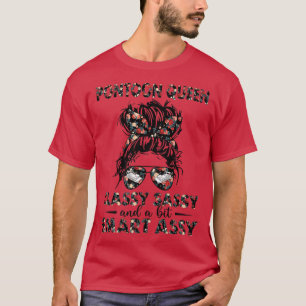 Pontoon Queen Messy Bun Classy Sassy and a bit Sma T-Shirt