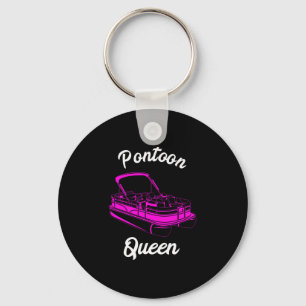 Pontoon queen pontoon captain pontooning party key ring