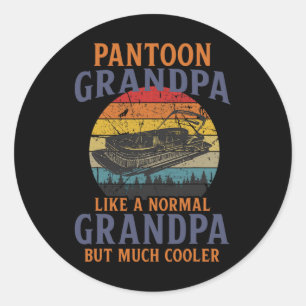 Pontoon Vintage White Pontoon Captain Boating Funn Classic Round Sticker