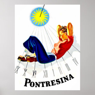 Pontresina, Switzerland, girl is sunbath Poster