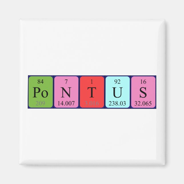 Pontus periodic table name magnet (Front)