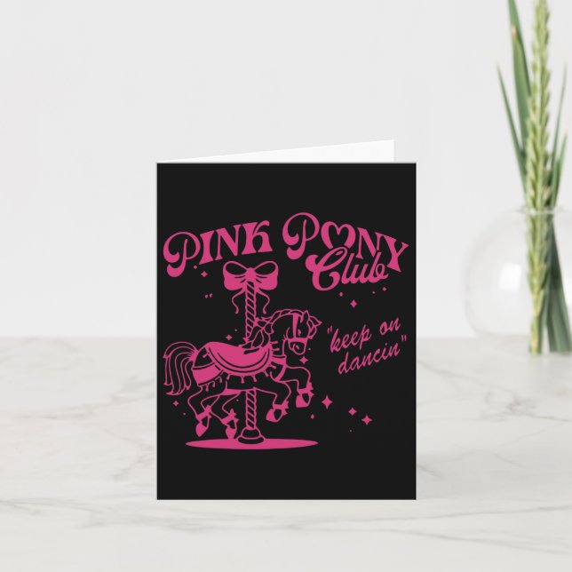 Pony And Heels Lover Pink Girls Clubs Cowgirl  Card (Front)