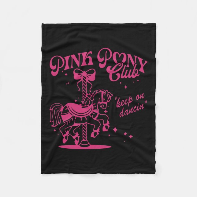 Pony And Heels Lover Pink Girls Clubs Cowgirl  Fleece Blanket (Front)